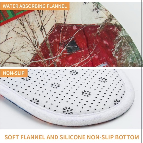 Christmas🌲Shower🚿Curtain Set with Bath🛁Mat (Red House🏡& Truck🛻) - Picture 9 of 10